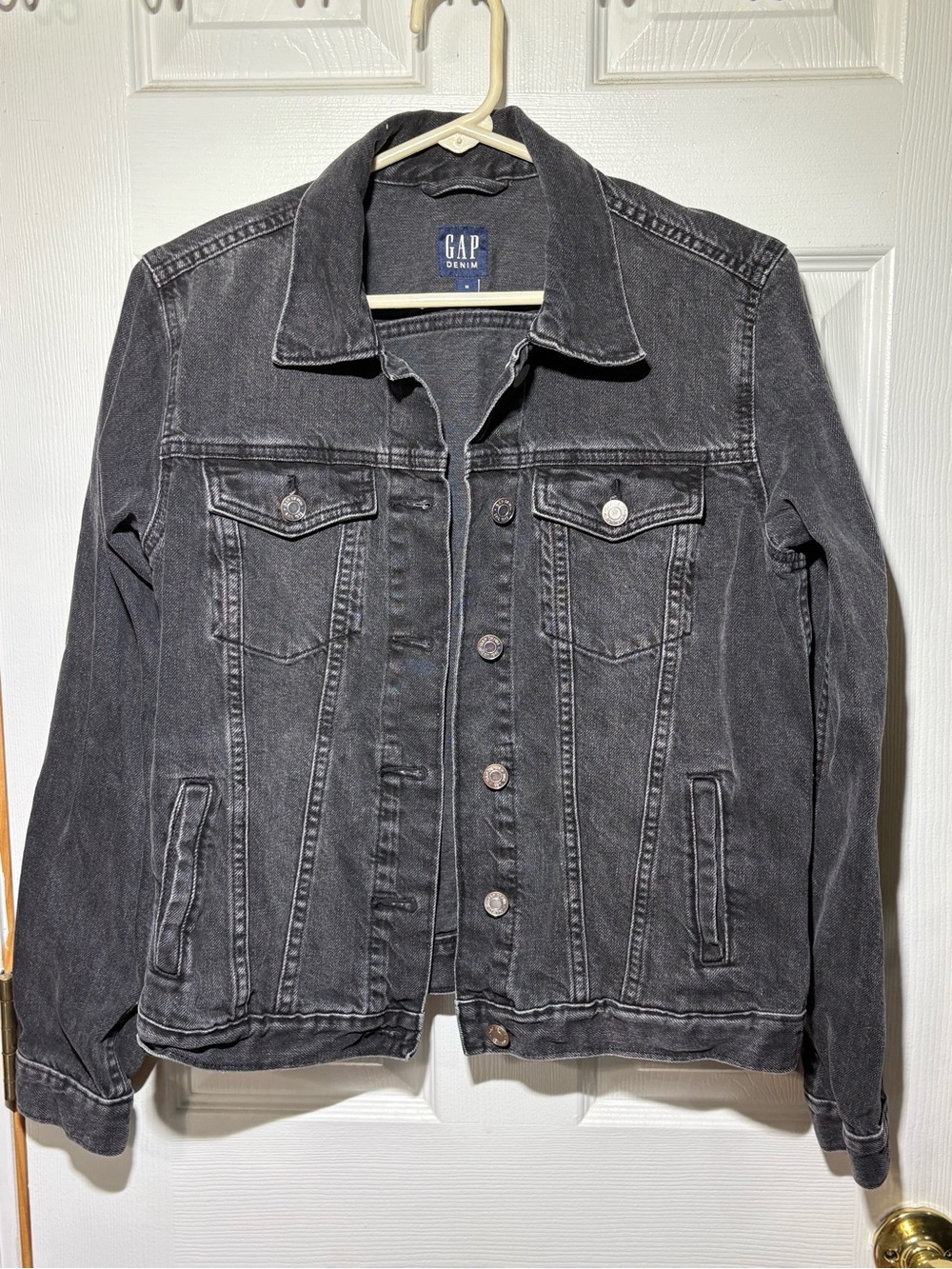 GAP Denim Washed Black Jean Jacket with Logo Tag